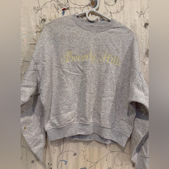 H&M Sweaters - H&M Light Gray Women's Sweater with Yellow Embroidery
